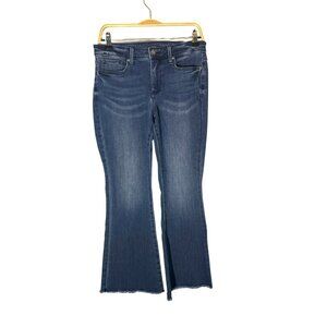 NYDJ Ava Daring Ankle Flare Raw Hem Lift Tuck Technology Jeans Size 6